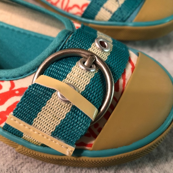 NWOT - Floral Print Buckle-Trim Sneaker Flats - Picture 11 of 16